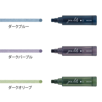 Midori Connecting Pen Join Dots Highlighters | Dark Colors