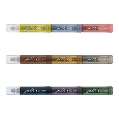 Midori Connecting Pen Join Dots Highlighters 3-Pack | Dark Colors