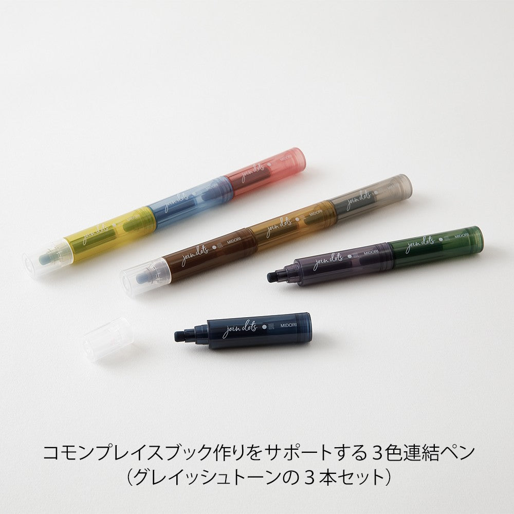 Midori Connecting Pen Join Dots Highlighters 3-Pack | Dark Colors