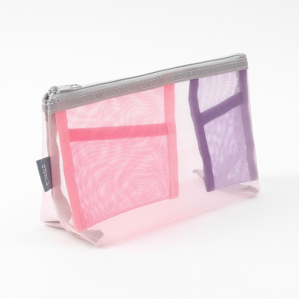 Etui Midori Pen & Tool Pouch Mesh with Gusset | Różowy