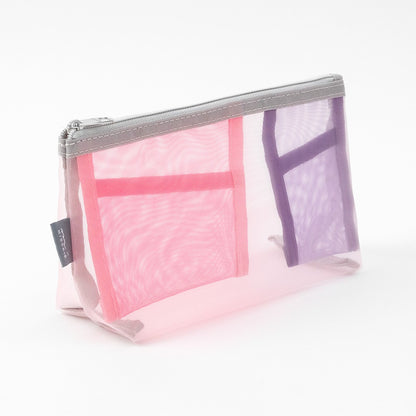 Etui Midori Pen & Tool Pouch Mesh with Gusset | Różowy