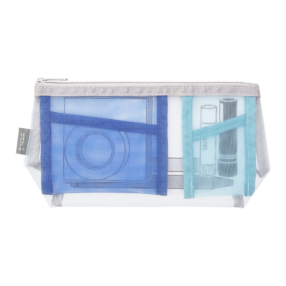 Etui Midori Pen & Tool Pouch Mesh with Gusset | Błękitny
