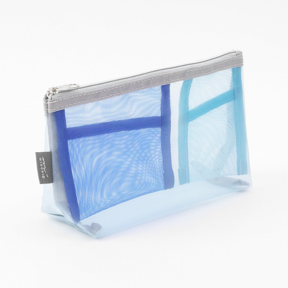 Etui Midori Pen & Tool Pouch Mesh with Gusset | Błękitny