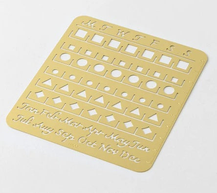 Midori Calendar Template Monthly Block L | Brass