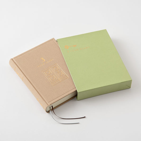 Midori 3-Year Diary Gate Mini | Beige