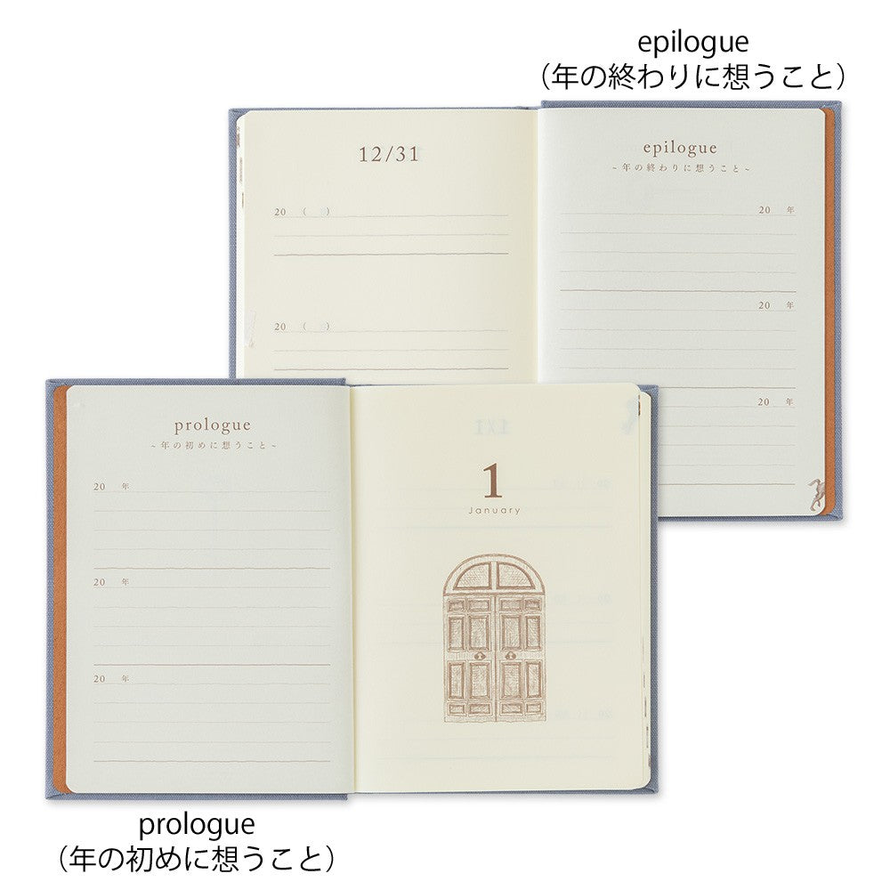 Midori 3-Year Diary Gate Mini | Blue-Purple