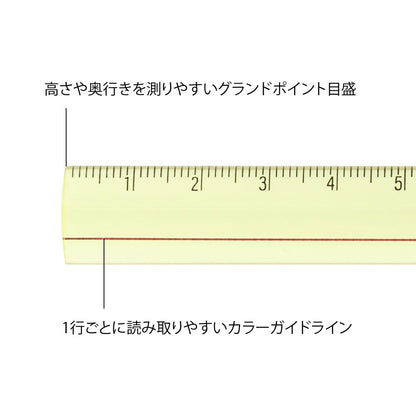 Midori 15 cm Magnifying Ruler | Yellow