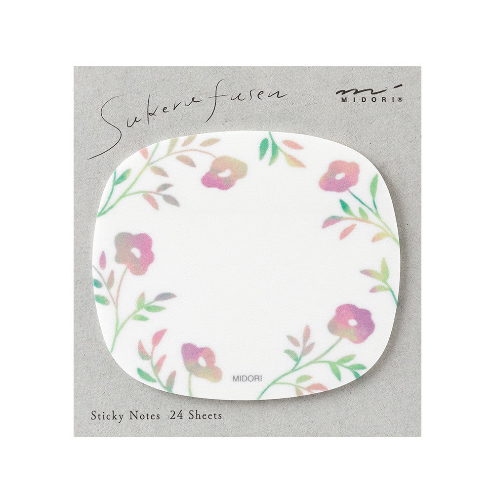 Karteczki samoprzylepne Midori Sakura Fusen Sticky Notes Różowe Kwiaty