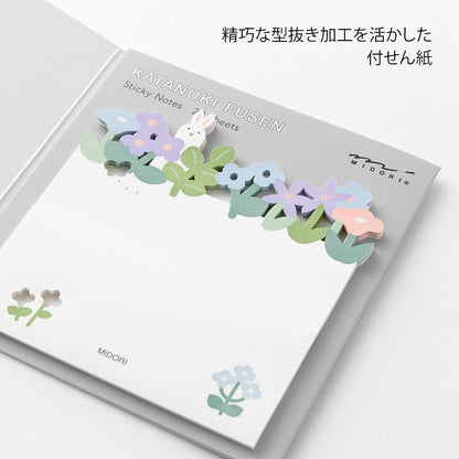 Midori Katanuki Fusen Sticky Notes Flowers