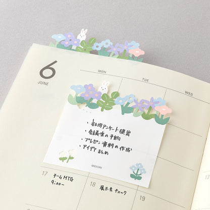 Midori Katanuki Fusen Sticky Notes Flowers