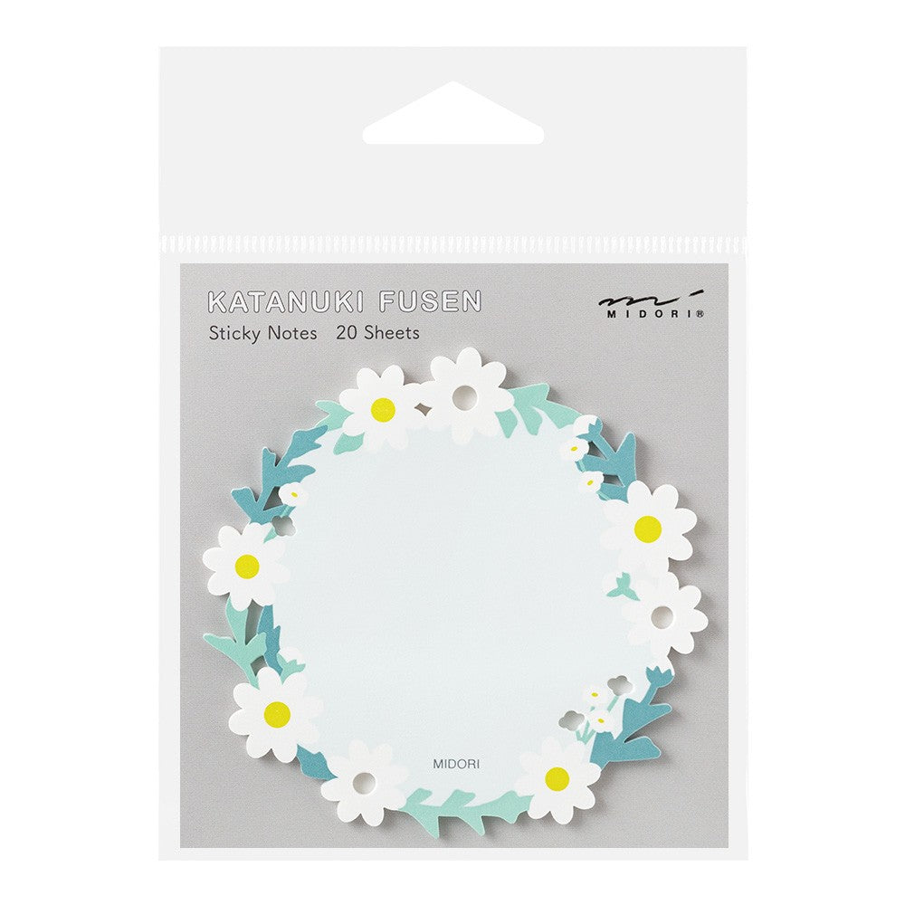 Karteczki samoprzylepne Midori Katanuki Fusen Sticky Notes Wianek Biały