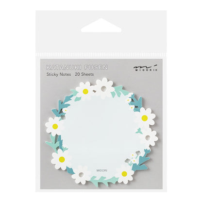 Karteczki samoprzylepne Midori Katanuki Fusen Sticky Notes Wianek Biały