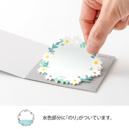 Midori Katanuki Fusen Sticky Notes Wreath White