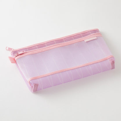 Etui Mesh Pen Pouch Stripe Purple
