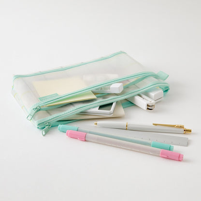Pen Pouch Check Green