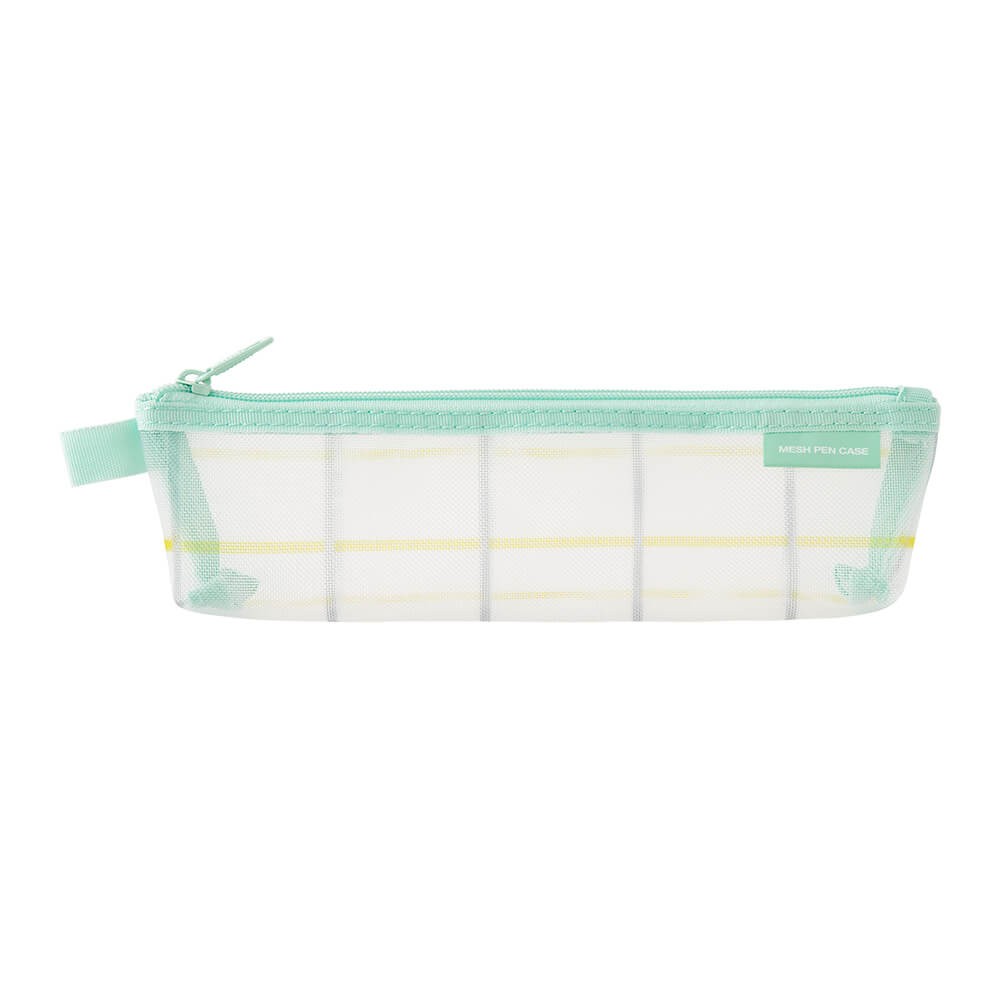 Piórnik Mesh Pen Case Check Green