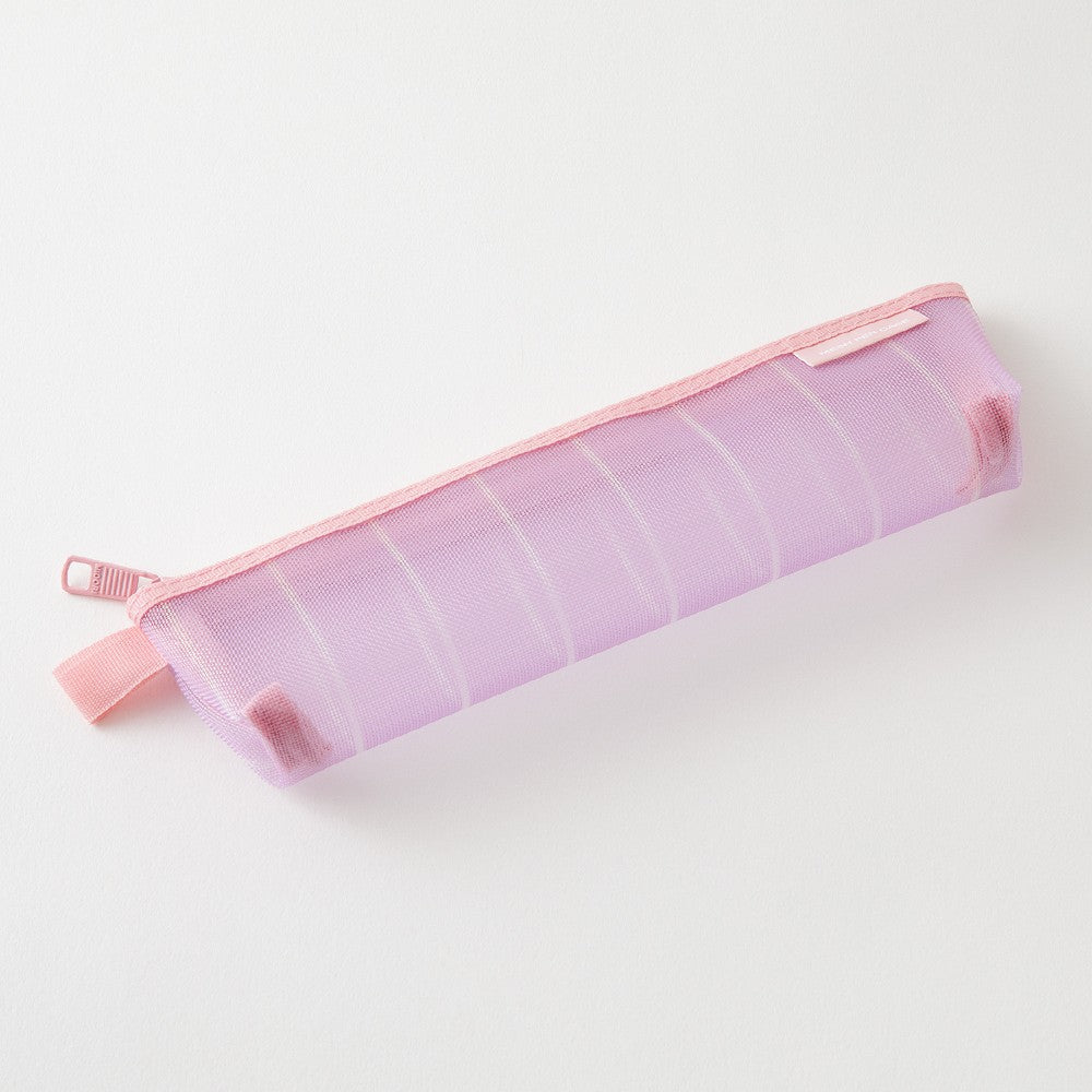 Mesh Pen Case Stripe Purple