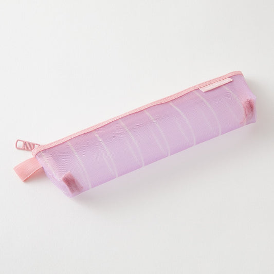 Mesh Pen Case Stripe Purple