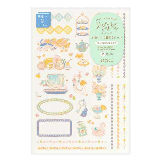 Midori Yuru Log Decoration Sticker 2 sheets Travel & Hotel