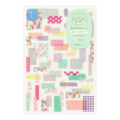 Midori Yuru Log Decoration Sticker 2 sheets Collage Tape