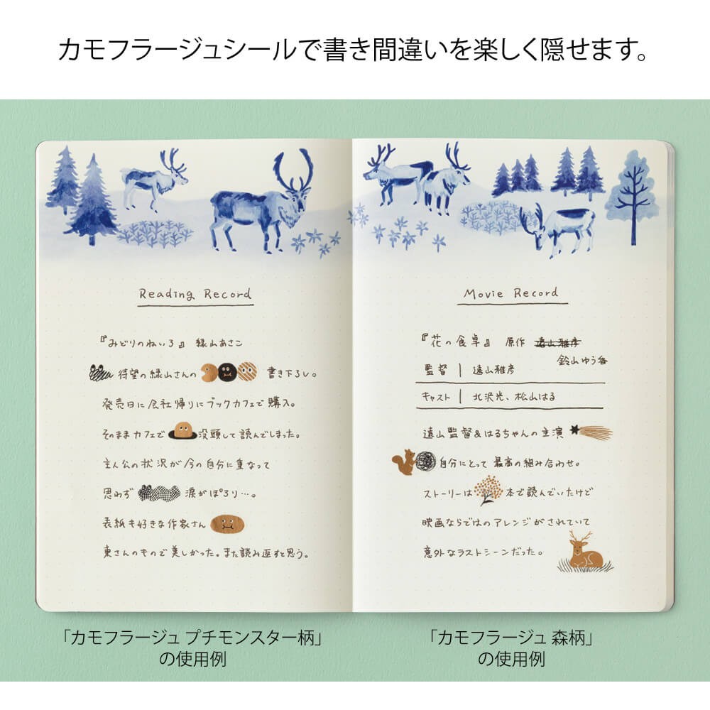 Midori Yuru Log Decoration Sticker 1 Sheet Camouflage Forest
