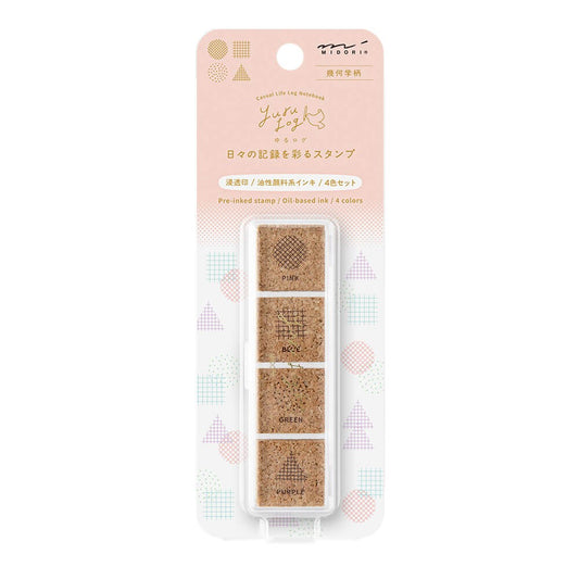 Yuru Log Pre-Inked Geometry Stamps