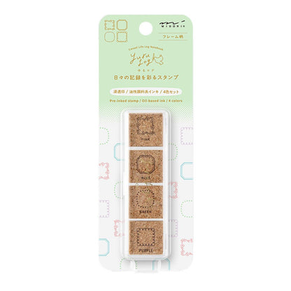 Pieczątki Midori Yuru Log Pre-inked Stamp Frame