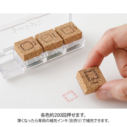 Pieczątki Midori Yuru Log Pre-inked Stamp Frame