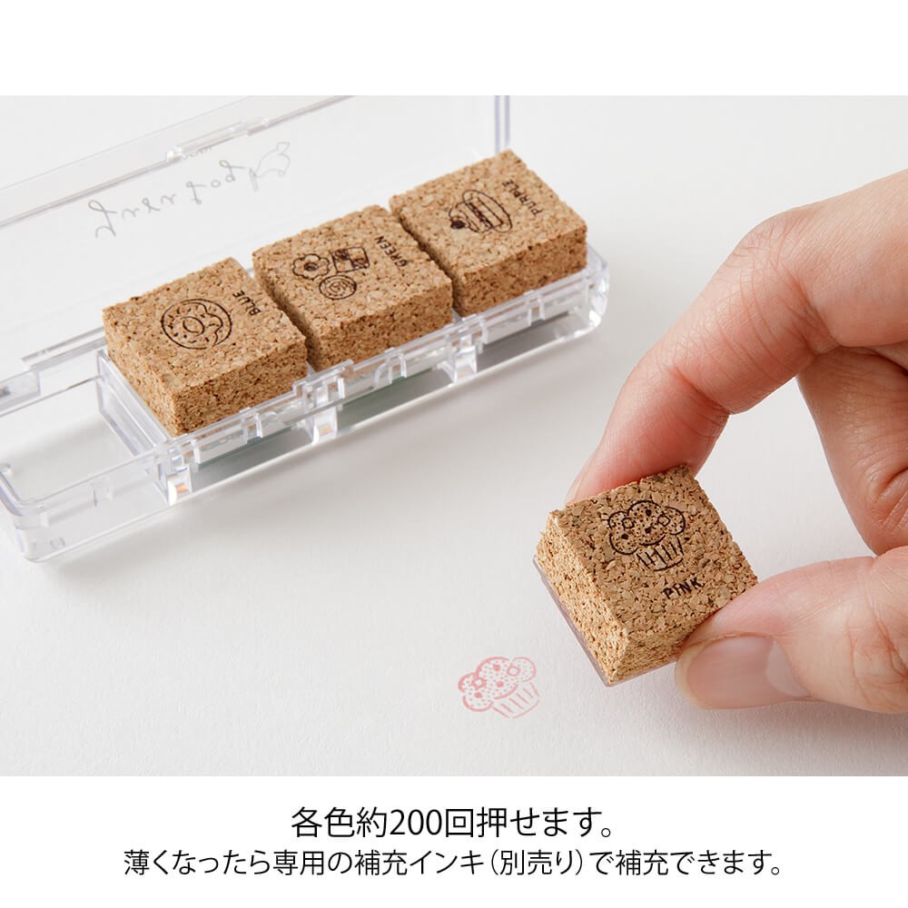 Pieczątki Midori Yuru Log Pre-inked Stamp Sweet