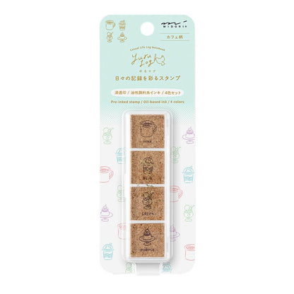 Pieczątki Midori Yuru Log Pre-inked Stamp Cafe