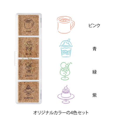 Pieczątki Midori Yuru Log Pre-inked Stamp Cafe