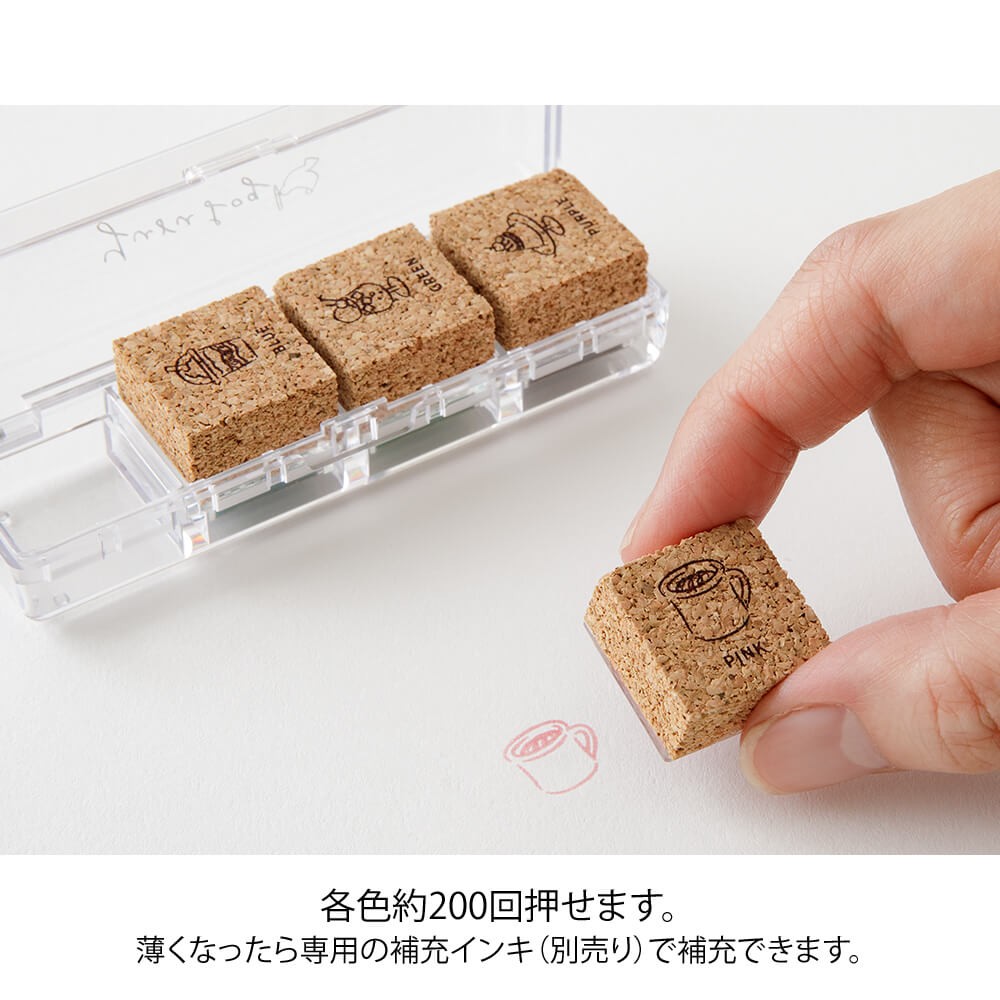 Pieczątki Midori Yuru Log Pre-inked Stamp Cafe