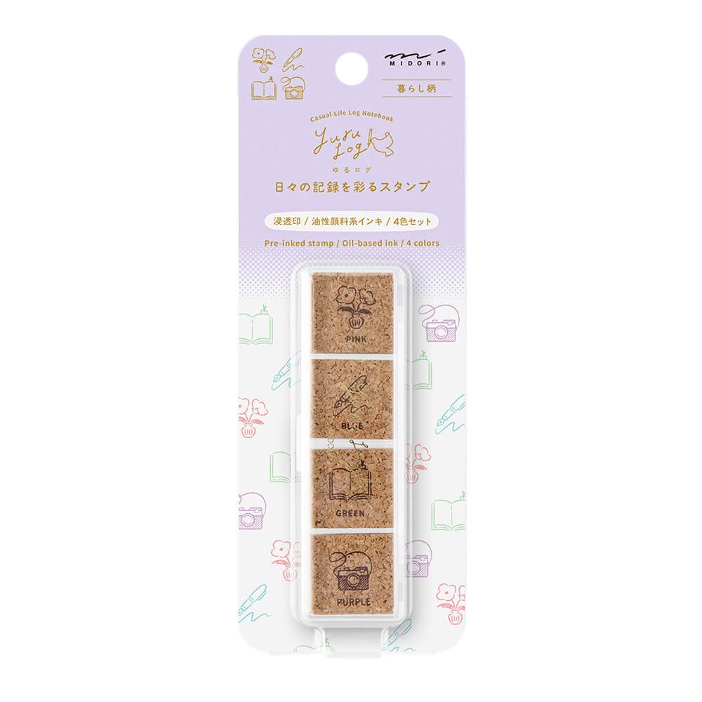 Midori Yuru Log Pre-inked Stamp Daily Life