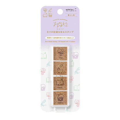 Midori Yuru Log Pre-inked Stamp Daily Life