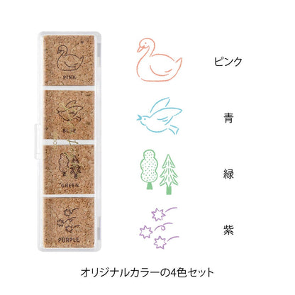 Pieczątki Midori Yuru Log Pre-inked Stamp Forest Scenery