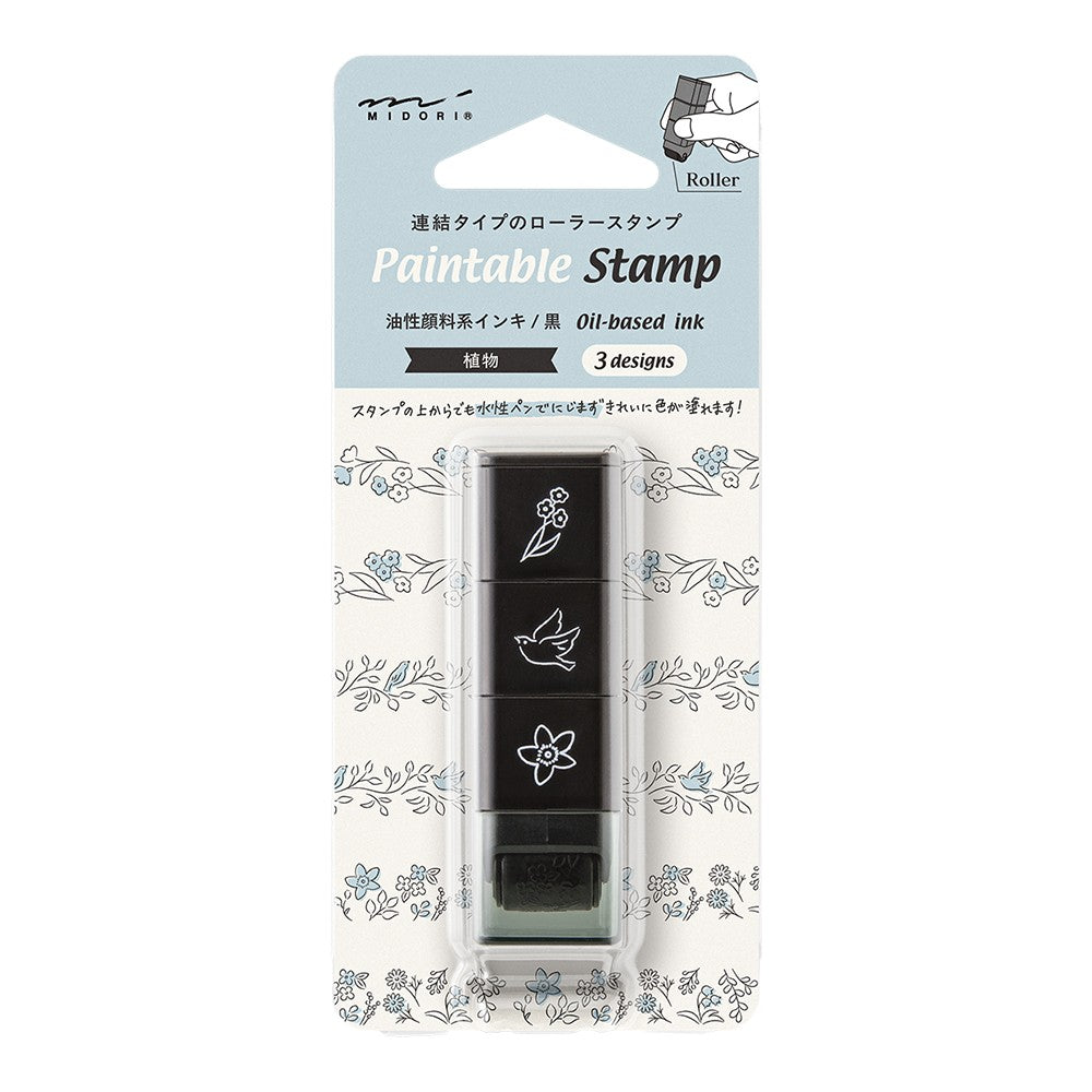 Pieczątka Midori Paintable Stamp Roller Plant
