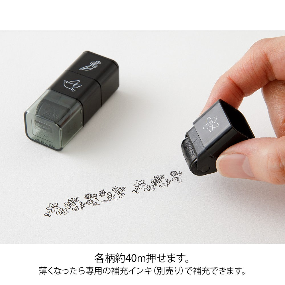 Pieczątka Midori Paintable Stamp Roller Plant
