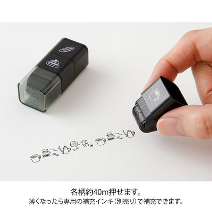 Midori Paintable Stamp Roller Cafe
