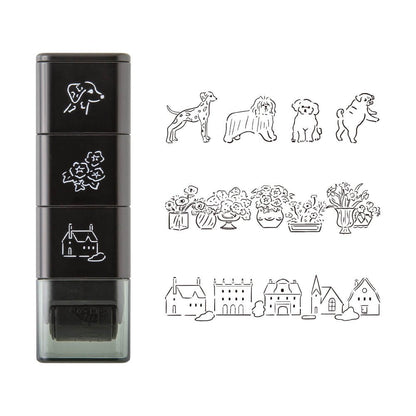 Midori Paintable Stamp Roller Dog & Landscape