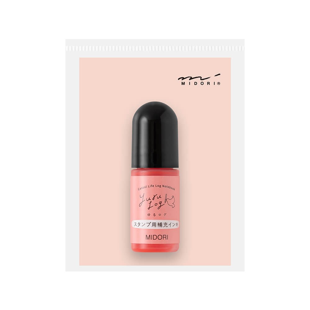 Midori Pink Yuru Log Stamp Pre-inked Refill Ink - Pink