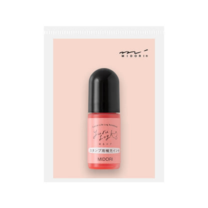 Midori Pink Yuru Log Stamp Pre-inked Refill Ink - Pink