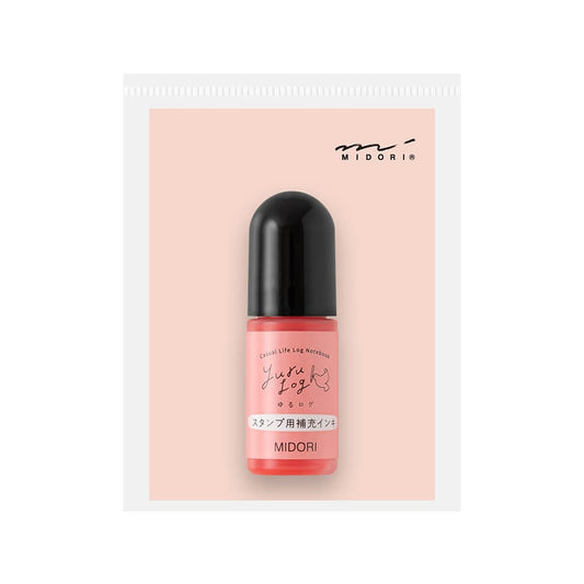 Midori Pink Yuru Log Stamp Pre-inked Refill Ink - Pink