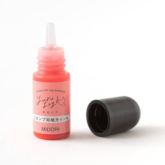 Midori Pink Yuru Log Stamp Pre-inked Refill Ink - Pink