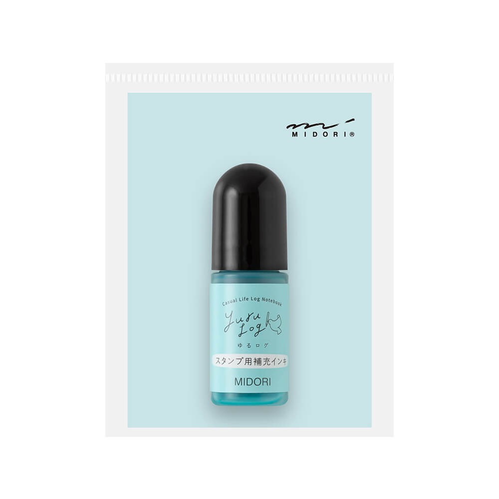 Midori Blue Yuru Log Stamp Pre-inked Refill Ink - Blue