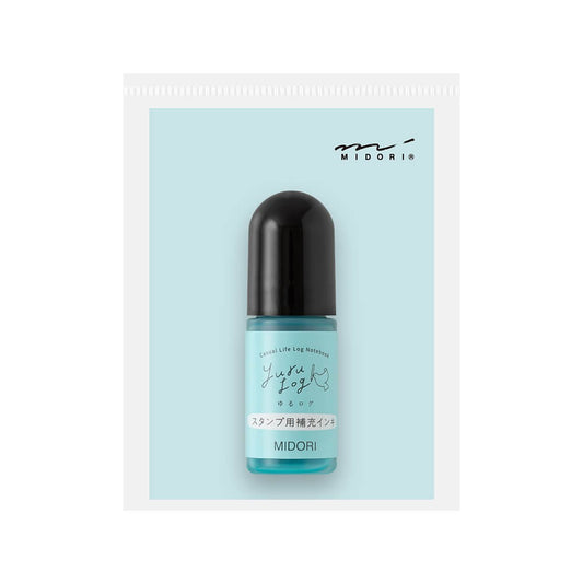 Midori Blue Yuru Log Stamp Pre-inked Refill Ink - Blue