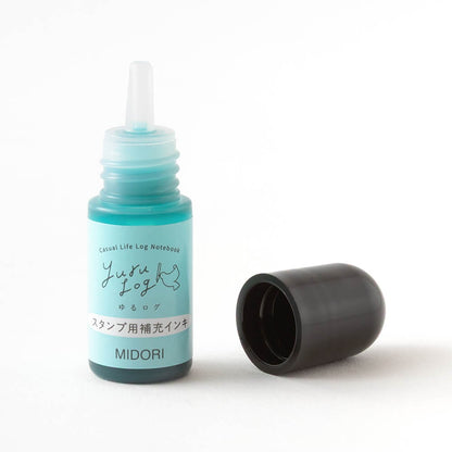 Midori Blue Yuru Log Stamp Pre-inked Refill Ink - Blue