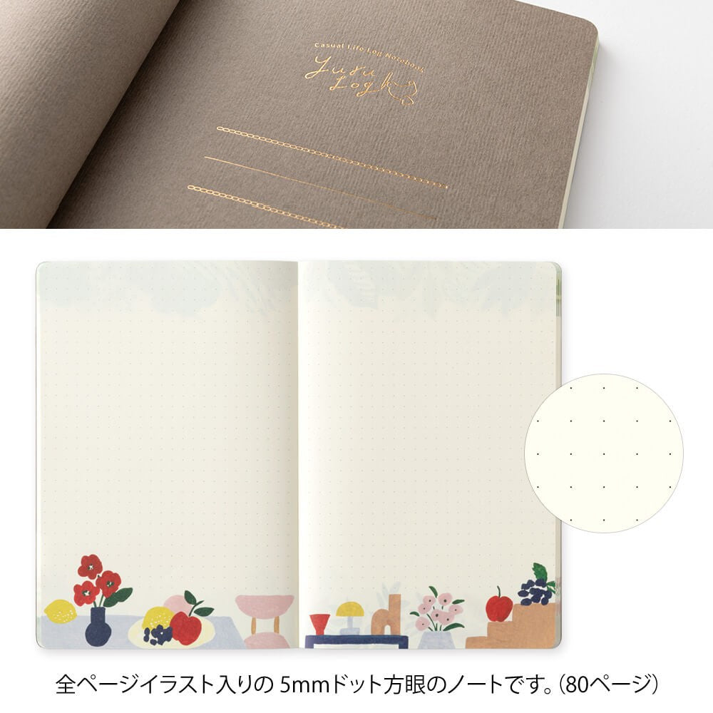 Midori Yuru Log B6 Notebook | Floral Abstraction