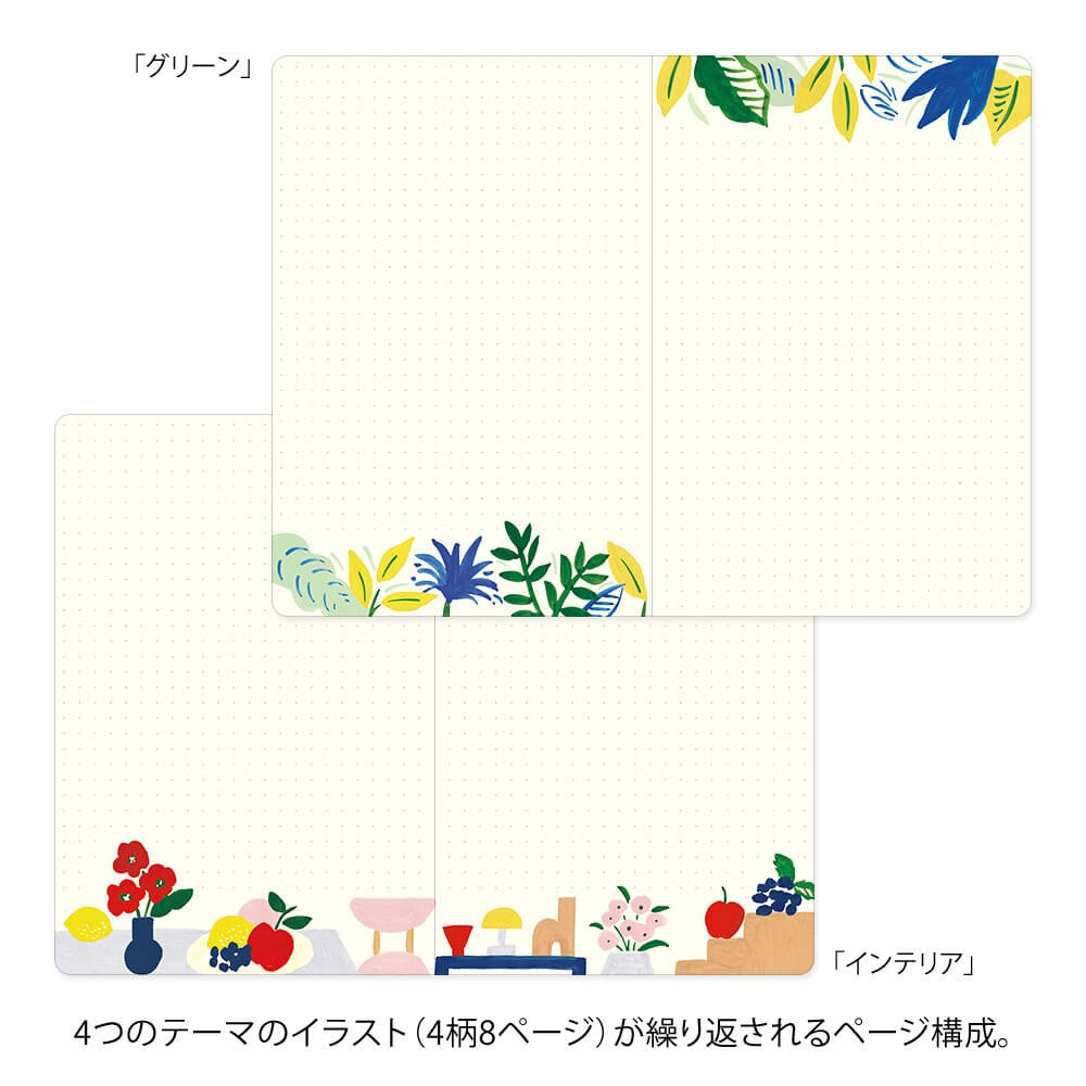Midori Yuru Log B6 Notebook | Floral Abstraction