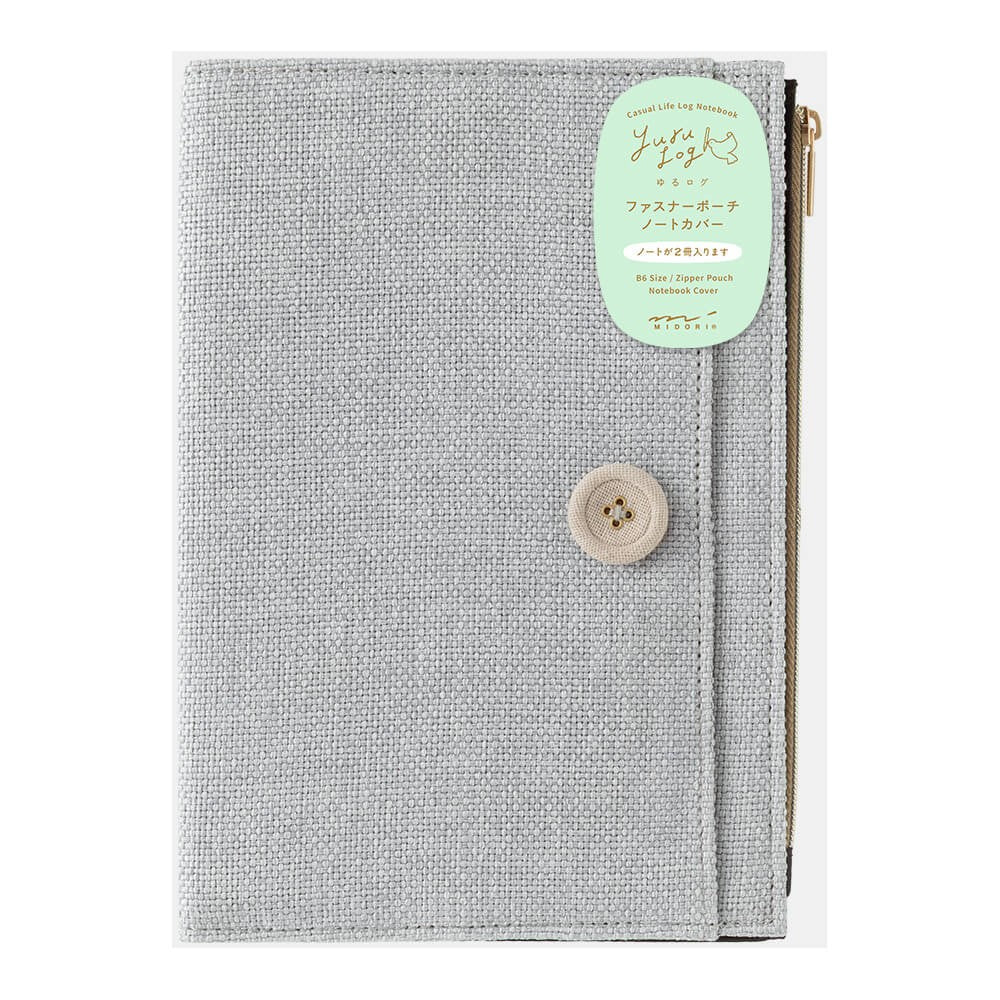 Płócienna okładka Midori Yuru Log B6 | Szara