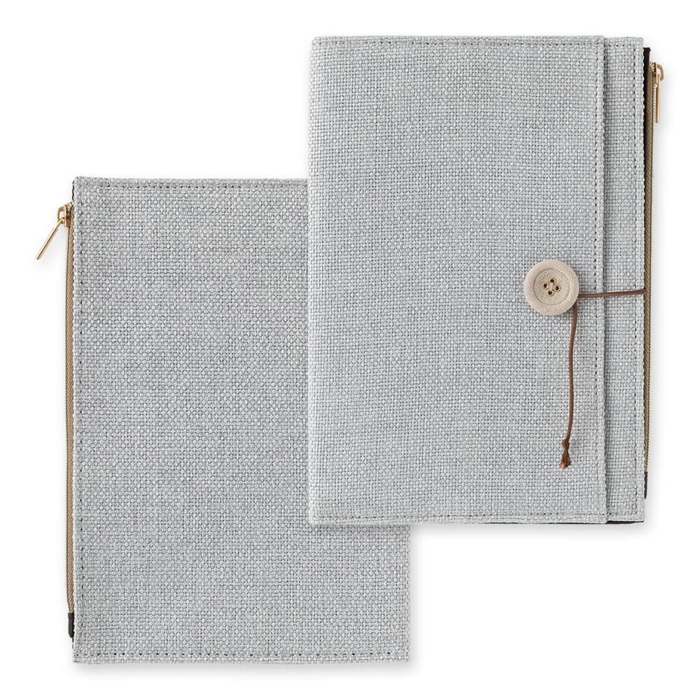 Midori Yuru Log B6 Cloth Cover | Grey